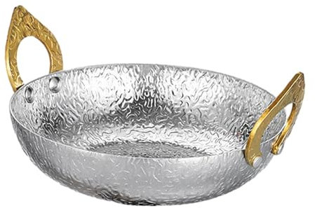 LOVIVER Olla Caliente tailandesa práctica de Doble Oreja, fácil de Limpiar, Olla para mariscos, Olla para Sopa de Kimchi para Barbacoa, Cocina, hogar, Picnic, Style a