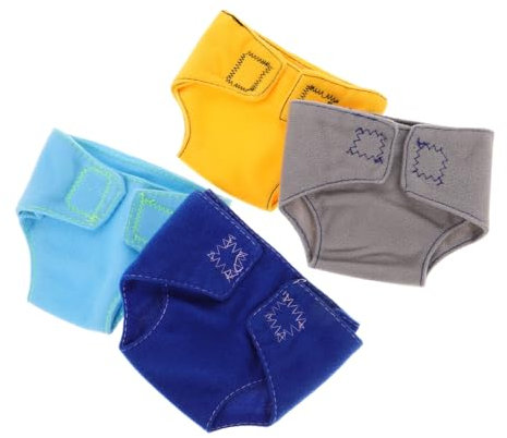 Vaguelly Realistische Babywindeln für Puppen 4-teiliges Zubehör Dekorative Windeln Sicher und Sanft Fördert Empathie Bei Jungen und Mädchen