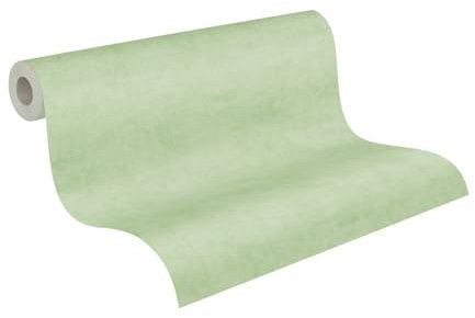 A.S. Création Papier peint pour chambre d'enfant Lilly & Luis - Papier peint intissé résistant uni - 10,05 m x 0,53 m - Vert - Fabriqué en Allemagne - 771788