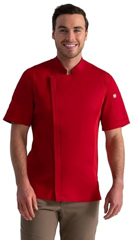 Chef Works Men's Springfield Chef Coat, Red, S