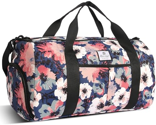 HUA ANGEL Borsone da Palestra Donna Uomo Borsa Viaggio Pieghevole con Portascarpe e Tasca impermeabile, Leggero Borsa Sportiva per Gym, Yoga, Piscina, Weekend,Spiaggia 25L