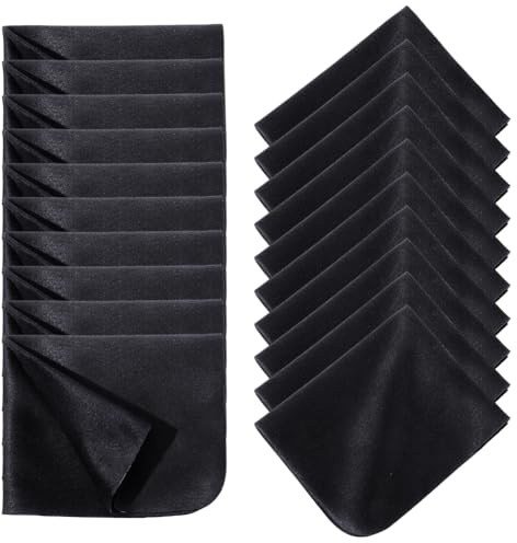GORGECRAFT 20pz Panno di Camoscio Asciugamano in Pelle Scamosciata Asciugamano in Pelle Scamosciata Auto Panno in Fibra Pulizia degli Occhiali Nero Assorbente Ad Asciugatura Rapida Panno 148mm*175mm