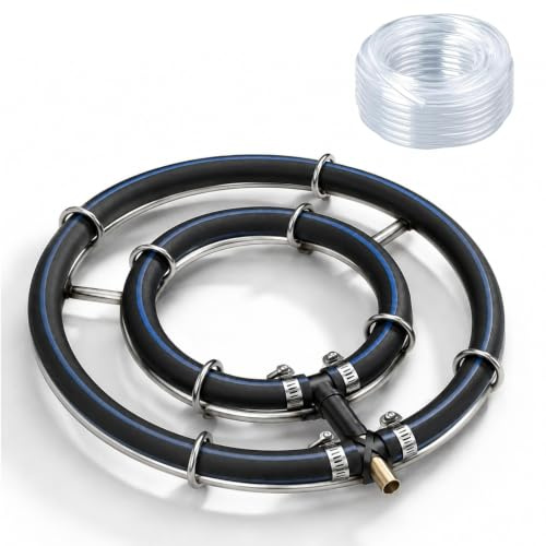 Bcuuozeeing Aeratore per laghetto, diametro 25 cm, diametro del tubo 8 mm, accessorio per laghetto Koi, per laghetti da giardino, acquari, ossigeno con micro bolle