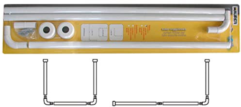 Maurer 4042202 - Barra para cortina ducha, Universal, Aluminio, Blanco, 80 x 80 x 80/ 80 x 170 cm