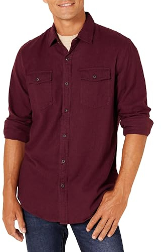 Amazon Essentials Chemise en Flanelle, à Manches Longues, Deux Poches, Coupe Standard Homme