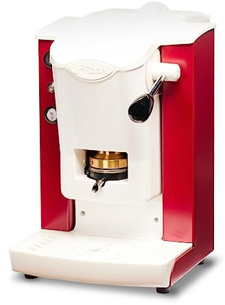 Faber Slot Plast Kaffeemaschine für Espresso-Pads – 100 % Made in Italy – Kaffeemaschine für Pads Faber Slot Plast 6 Farben Kunststoff weiß (rot) + 15 Emotion-Pads