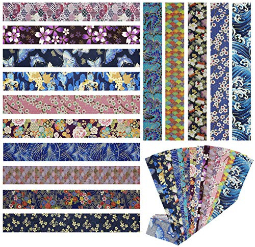 aufodara 15 Bandes Tissus Coton Style Japonais Bronzant Imprime Patchwork 6,5 cm x 50 cm Bandes de Tissu Couture Quilting Scrapbooking Loisir Créatifs Fabric à la Main en Tissu à Coudre (Bleu)