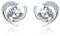 Silver Stud Earrings for Women, Stud Earrings White Gold Cubic Zirconia Heart Stud│Dainty Earrings Jewellery Gift for Girls