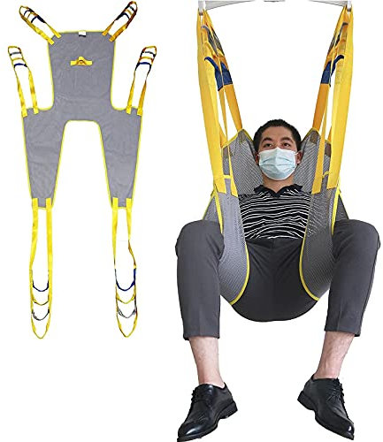 Imbracatura per Sollevamento Toilette, con Rete di Supporto per la Testa Imbracatura per Sollevamento paziente, Sollevatore per Vasca da Bagno per pazienti Imbracatura per Gambe Divisa per disabili