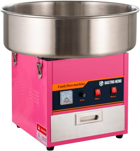 GastroHero Zuckerwattemaschine I Profi Zuckerwatte Maschine für Gastronomie I Cotton Candy Machine I Zuckerwatte für Jahrmärkte Weihnachtsmärkte Events