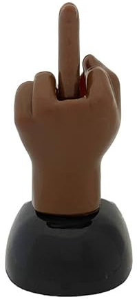 SolarCosa Solar-Stinkefinger, Wackelfigur Mittelfinger (Dunkelbraun)