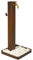 Fontana da Giardino Design a Colonna Quadrata Rubinetto in Ottone e Base con Ciottoli Corten