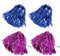 Katyjun 4 Stück Cheerleader Pompons, Pom Poms Cheerleading, Pompoms aus Metallfolie