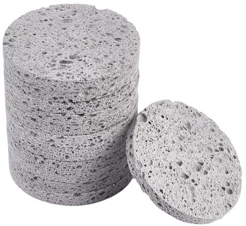 GORGECRAFT 12 Esponja Limpiadora Facial Plana Y Redonda para Desmaquillar Esponja Reutilizable para Mezclar Esponjas de Maquillaje Grises para Limpieza Diaria Exfoliación Suave Herramienta de Belleza