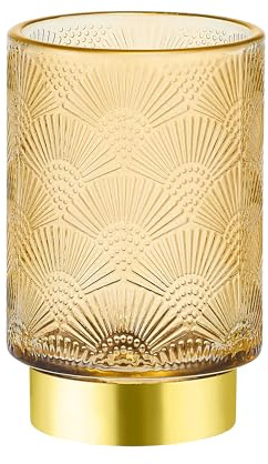 LEICURACE Makeup Brush Holder Organizer,Toothbrush Holders,Desk Pen Pencil Holder,Multifunctional Vintage Glass Brush Cup（A41-2-US）