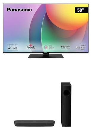 Panasonic TB-50W60AEY 50 4K Ultra HD Smart TV SC-HTB258EBK Bluetooth Soundbar Soundbar with Wireless Subwoofer