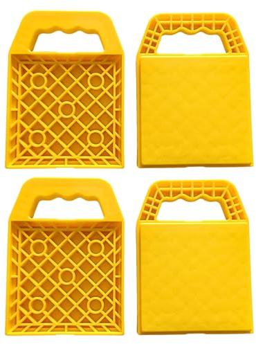 4 caballetes de apoyo para autocaravanas – Juego de 4 caballetes de apoyo para elevadores de coche, caballetes estabilizadores de remolque con práctico mango, soportes de apoyo para remolques de