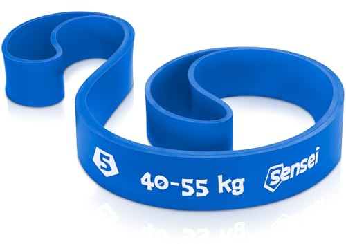 SENSEI Elastico per Allenamento (40-55 kg) – Assistenza per Calisthenics e Muscle Up – E-book con Esercizi Incluso – Extra Forte, Blu