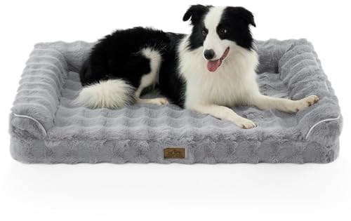 Lit pour Chien en Similicuir, Lit OrthopéDique pour Grands Chiens, Canapé avec Rembourrage en Mousse à Soutien éLevé Et Housse ImperméAble, AntidéRapant, Doux, Chaud, Lavable, Taille XL