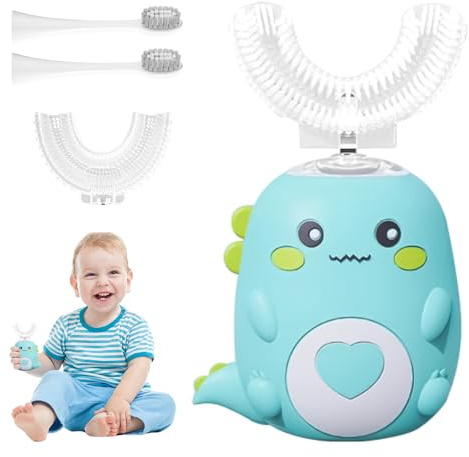 Hojalis Brosse à Dents électrique En Forme De U Pour Enfants, Brosse à DEnts 360° Pour Enfants, étanche Ipx7 Forme De U Brosse à Dents électrique ENfants, Brosse A DEnts ElectriqueEnfant