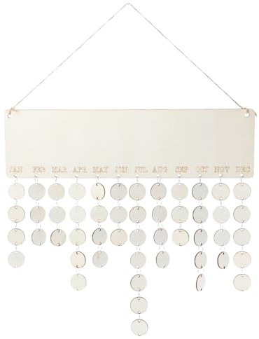 WRITWAA Calendario di Compleanno in Legno Fai da Te Cerchi Personalizzabili, Decorazione Murale per Feste Familiari e Ricorrenze Speciali, Set Completo per Anniversari