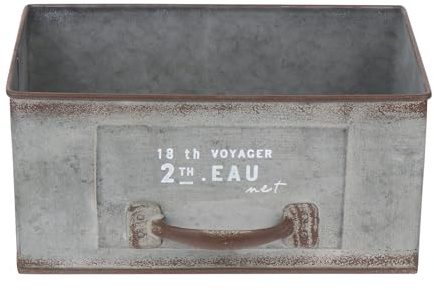 Hohopeti Vaso per Piante Vintage in Ferro Cassetto Retrò Grigio, Fioriera Decorativa per Balcone, Vaso Creativo Antiscivolo per Piante Grasse e Uso Domestico