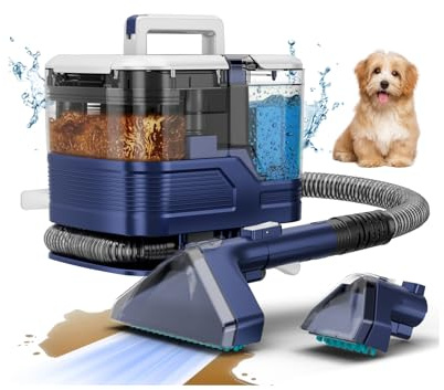Vaconly Portable Carpet Cleaner & Upholstery Cleaner Machine - 21Kpa Carpet Cleaner Machine, Self-Cleaning, Deep Cleaner for Pet Stains, Cars, Couch, Rug, Furniture with Dual Brush, Large Tank, Blue