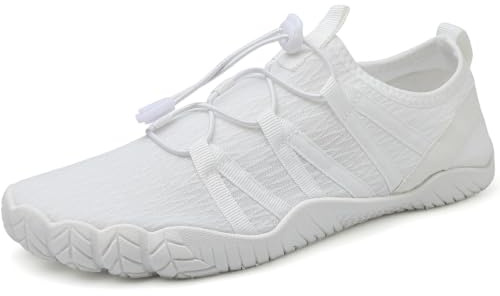 Water Shoes for Men Women Barefoot Aqua Shoes Quick Dry Beach Pool White