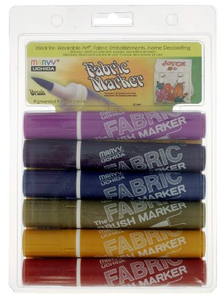 Uchida 7226D Brush Fabric Marker, Set of 6