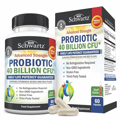 Probiotics for Gut Health 40 Billion CFU - Bloating Relief & Digestive Support Probiotics for Women & Men with Prebiotics Gut Health Supplements - High Potency, Shelf Stable, Non-GMO, 60ct
