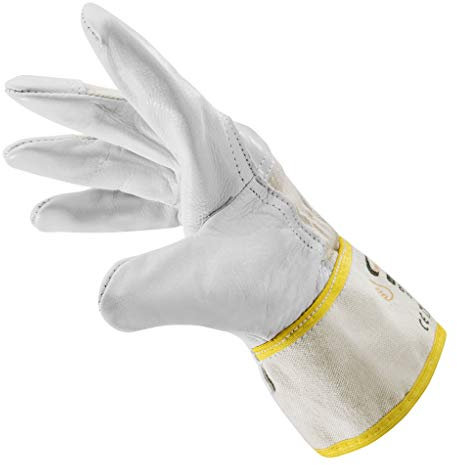 Arbeitshandschuh CRAFTER I - aus Leder, Größe 7, atmungsaktiv – 10 Paar, Weiß