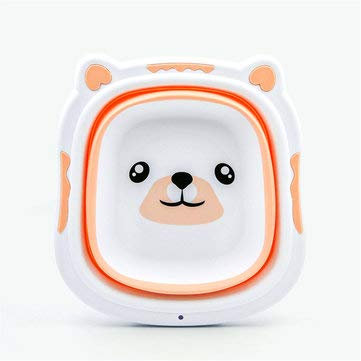 Tutoy Lavabo plegable portátil para bebés para niños Bañera plegable de dibujos animados lindo - Naranja - L