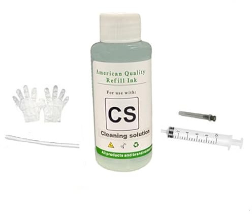 VC Printhead Cleaning Kit Inkjet Universal Printer Nozzle Cleaner Solution Print Head Flush Cleaning for HP Brother Canon - Works on Pigment Ink and Dye Ink (100 ml)
