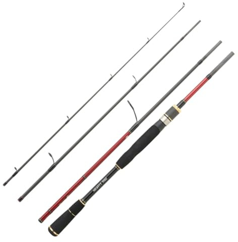 Hearty Rise Red Shadow 2,23m 10-60g Special Travel Spin - Reiserute für Hechte & Zander, Hechtrute für Angelreisen, Rute