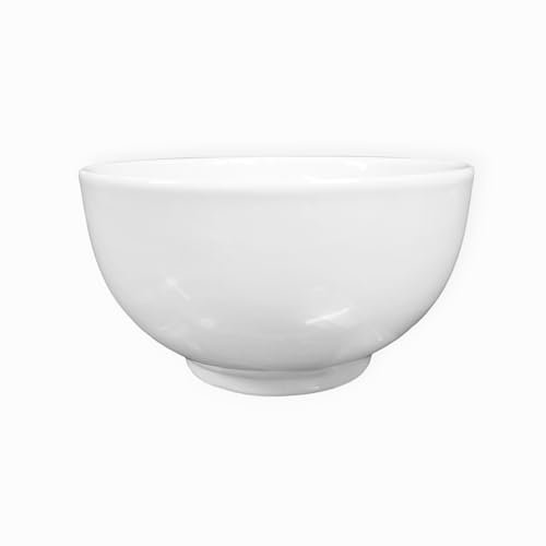 Taza Cuenco aperitivo cerámica bowl PORCELANA BLANCO Cuencos de Cocina Tazones de Cereales Blanco, Ensaladeras, Cuencos de Ceramica Sopa, Postre, Helado, Snack (15 X 8 CMS)