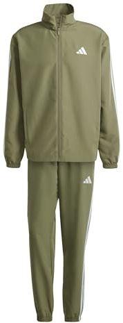 adidas Men's 3 STRIPES WOVEN TRACKSUITS, olive strata, XL