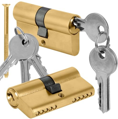 cylindre de fermeture 30/30 pour serrure de porte porte d'entrée - serrure à cylindre - serrure de porte d'entrée - serrure de porte cylindre - serrure avec clé - cylindre profilé - cylindre de porte