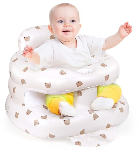 XstarG Inflatable Baby Chair, Baby Inflatable Seat Chair with Built-in Pump | Blow Up for Babies 3 Months and Up, Infant Back Support Sofa Toddler Chair for Sitting Up, Learning to Sit, Palying, Camping