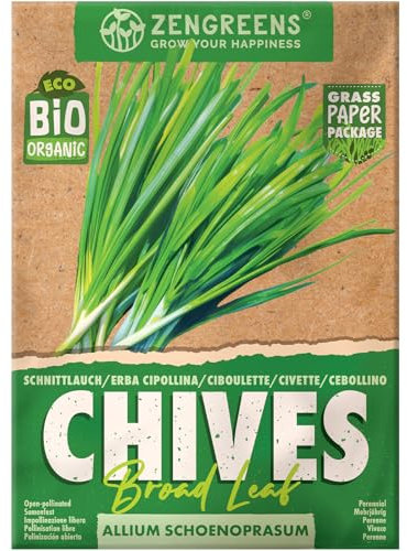 ZenGreens® – Graines de ciboulette bio - Graines d'herbes aromatiques à cultiver facilement au jardin, sur le balcon ou en cuisine – parfaites pour débutants - Civette