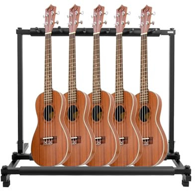 MccoMMon 5 stycken gitarrstativ, universellt gitarrstativ, kjolstativ, flera stativ, akrylgitarrstativ för akustisk gitarr, elgitarr och basgitarr