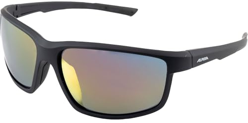ALPINA DEFEY – spegelglas, okrossbara sport- och cykelglasögon för vuxna, immfria, okrossbara, med UV-A, UV-B och UV-C-skydd - black matt (red) - one Size