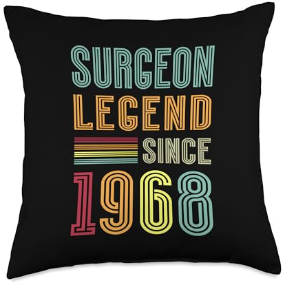 Surgery Legend 1968 57 Years Scalpel 57th Birthday Surgeon Throw Pillow