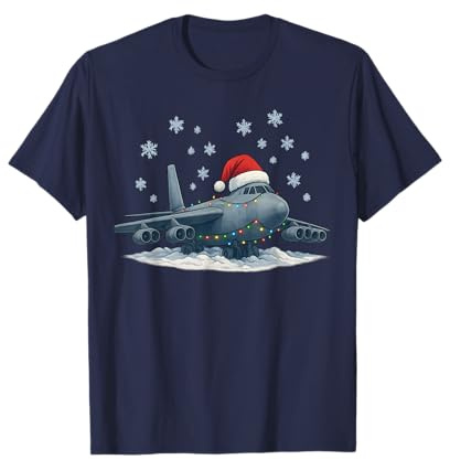 Lumières de Noël enveloppées dans Un Avion d'avion Militaire B-52 T-Shirt