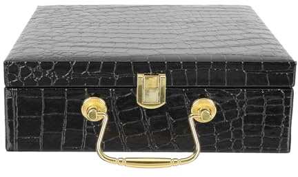 FOMIYES Caja de Almacenamiento para Cigarros y Bordes Redondeados Tapa Abatible, Diseño de Madera PU Accesorio Portátil y Prevención de Humedad Adecuado para Obsequio