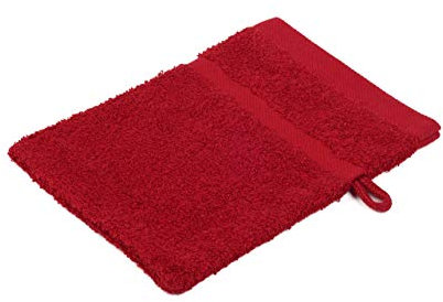 Gözze - Waschhandschuh, 4er Set, Weich und Saugfähig, 100% Baumwolle, 16 x 21 cm - Bordeaux