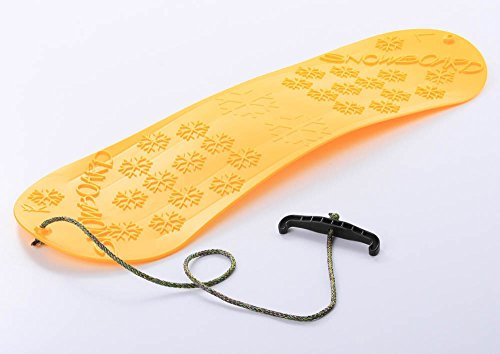 Unbekannt Snowboard Kindersnowboard Schlitten Schneegleiter Schneerutscher inkl. Zugseil 5 Farben (Gelb)