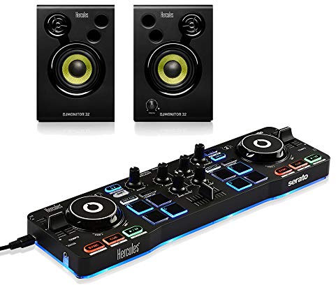 Hercules Starlight Serato DJ Controller & Monitor 32 Speakers Disco Starter Package