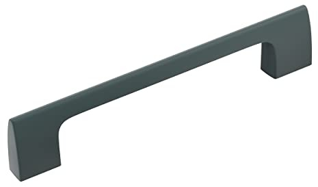 Amerock | Cabinet Pull | Matte Black | 5-1/16 inch (128 mm) Center-to-Center | Riva | 1 Pack | Drawer Pull | Drawer Handle | Cabinet Hardware