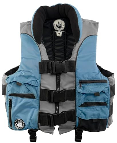 Body Glove Angler Fishing Vest, Lightweight Nylon Fishing Life Jacket with 5 Pockets, USCG and Transport Canada Approved Life Vest for Boating, Fishing, Kayaking, Rafting - M