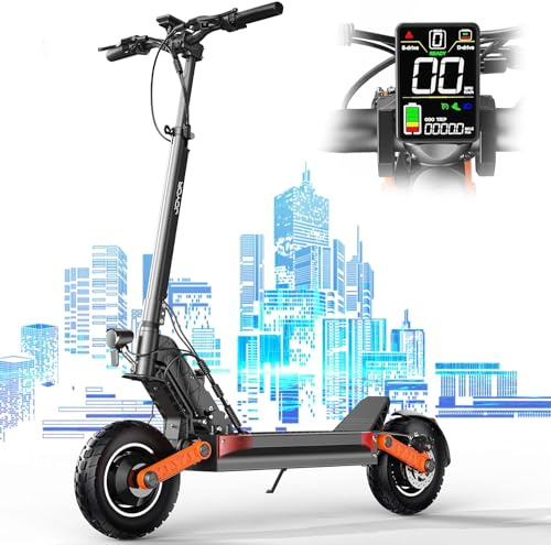 JOYOR S5 Monopattino Elettrico Adulto, 48V 13Ah, Carico Massimo 150 kg, Pneumatici fuoristrada da 10 pollici, Resistenza fino a 60 chilometri, Pieghevole（Con indicatore di direzione）
